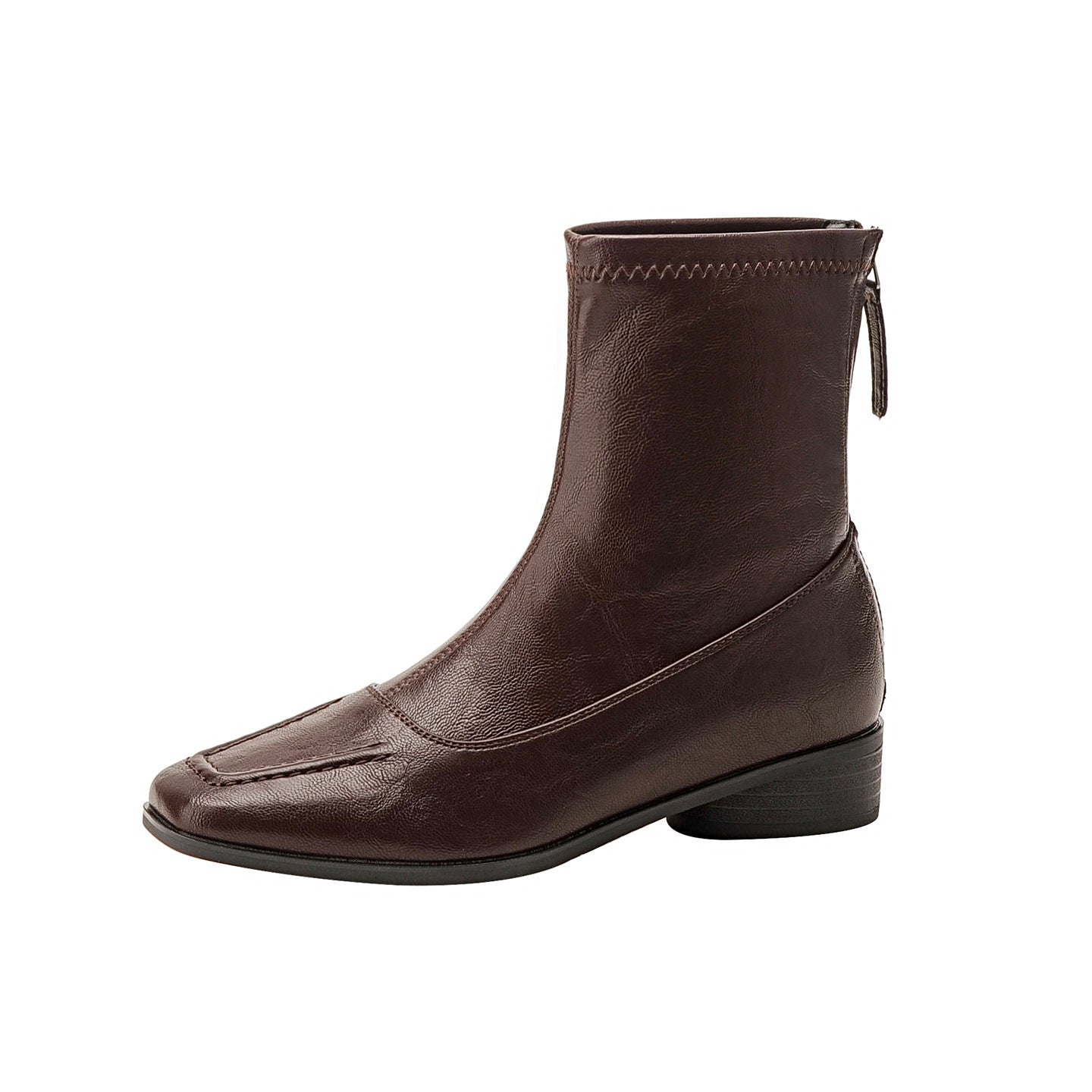 Women's Simple Joker Martin Square Toe Temperament Stretch Heels
