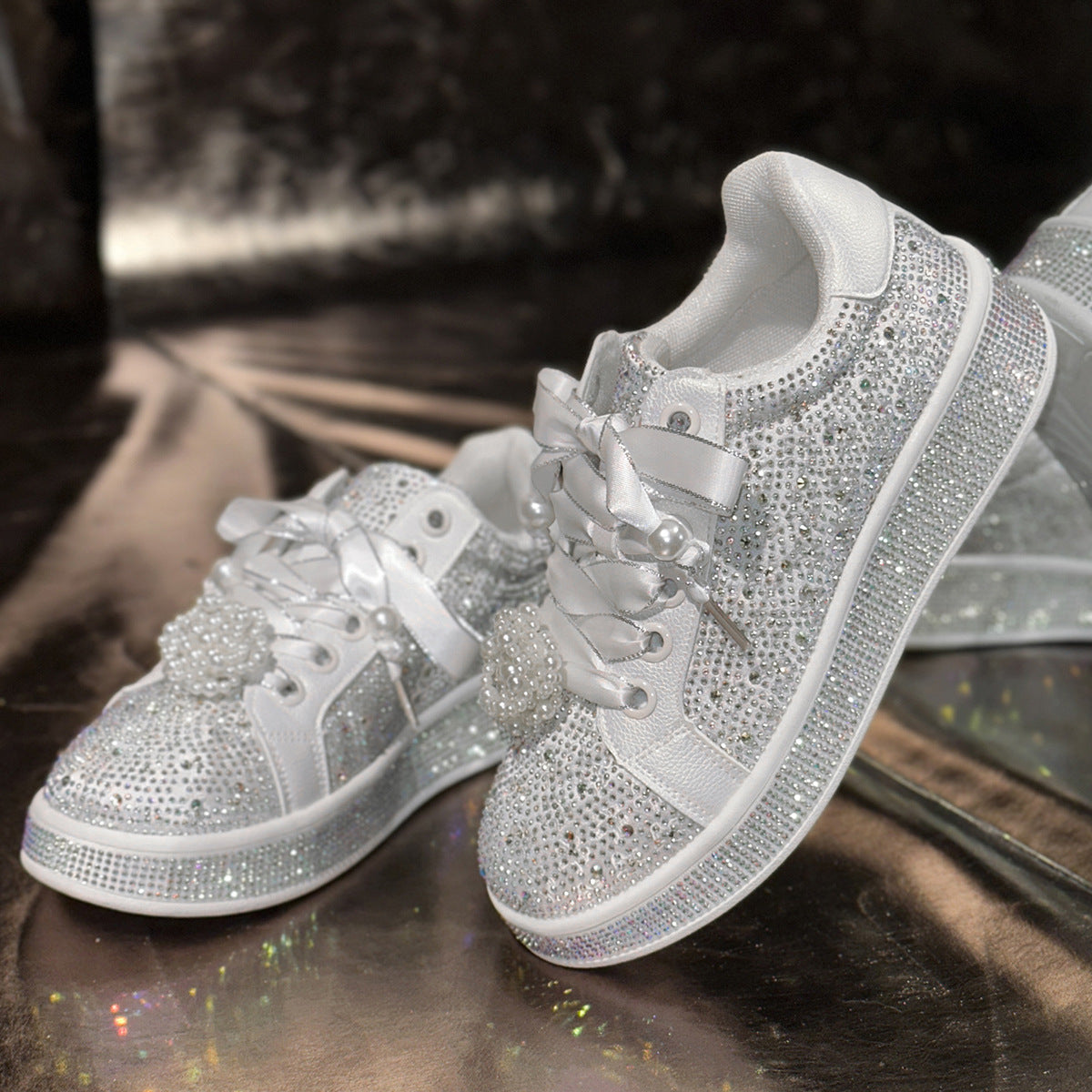 Women's Large Size Starry Rhinestone Spring Board Women's Shoes