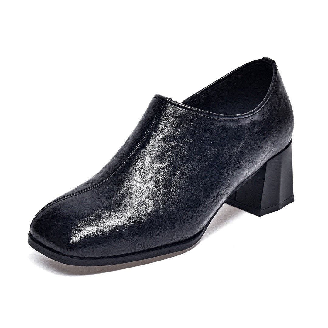 Women's Mid Pumps Spring Square Head Classy Chunky Heels
