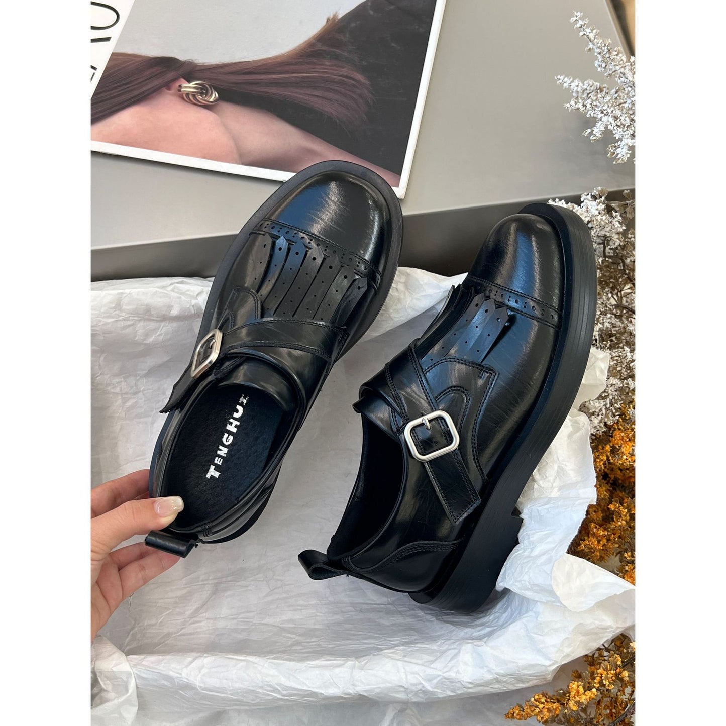 Women's Early Autumn Round Head One Pedal Loafers
