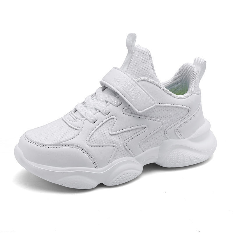 Children's Boys White Primary Secondary School Kid's Sneakers