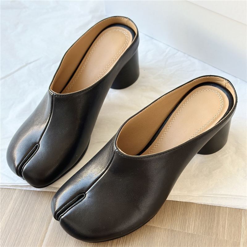 Women's Retro Style Trotter Genuine Bag Slip-on High Thick Women's Fashion Shoes