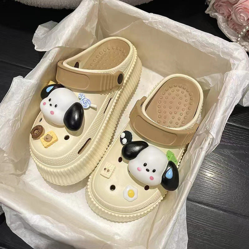 Beach Cartoon Cute Platform Two-way Summer Women's Shoes