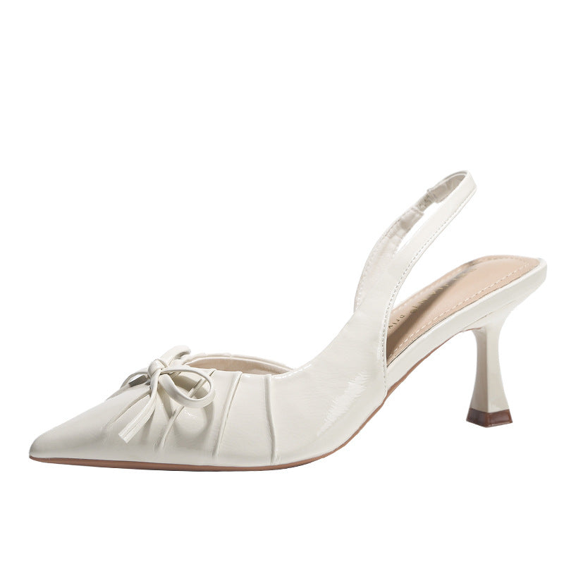 Women's Bowknot Closed Toe Back Strap Stiletto Women's Fashion Shoes