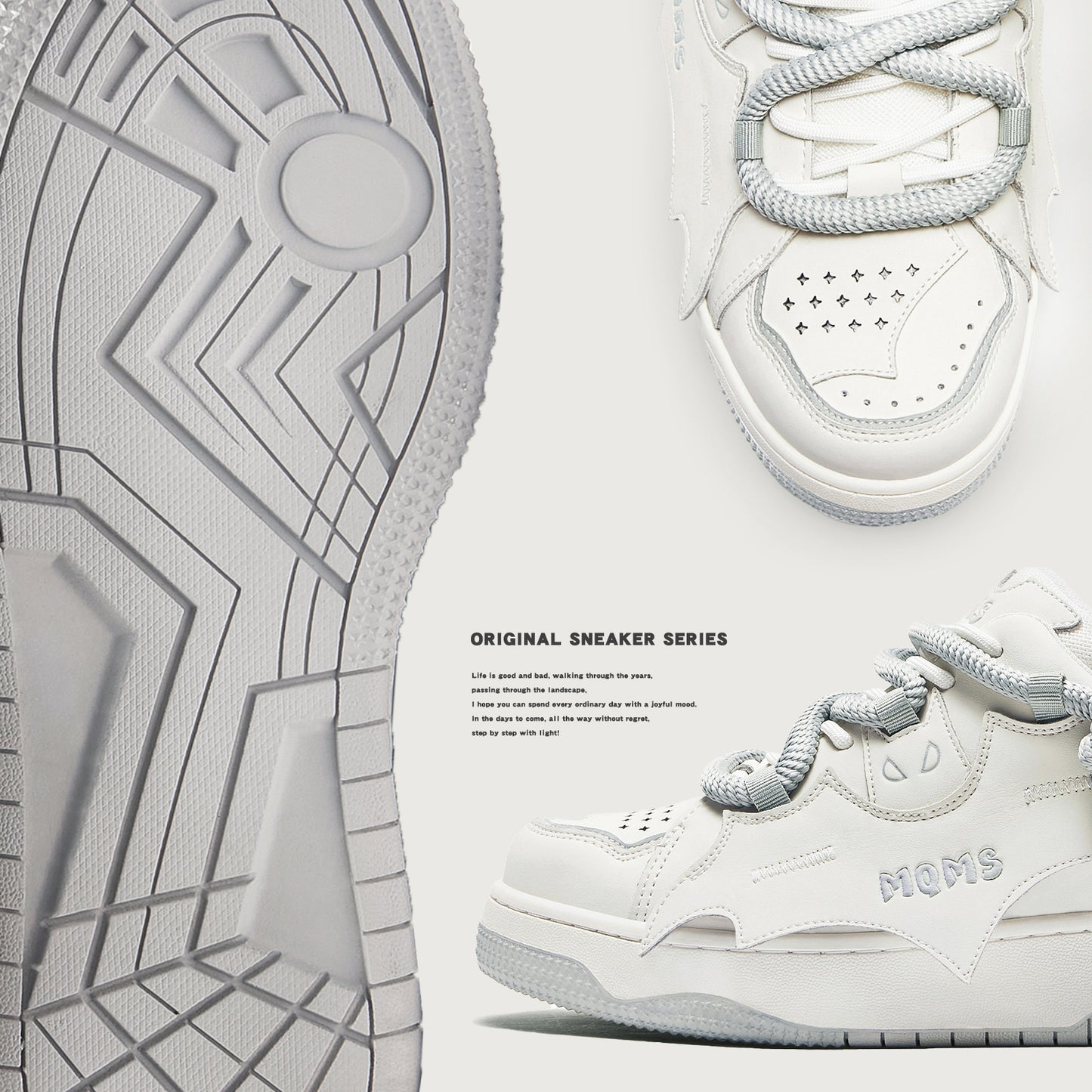 Women's & Men's Height Increasing White Board Fashion Bread Sneakers