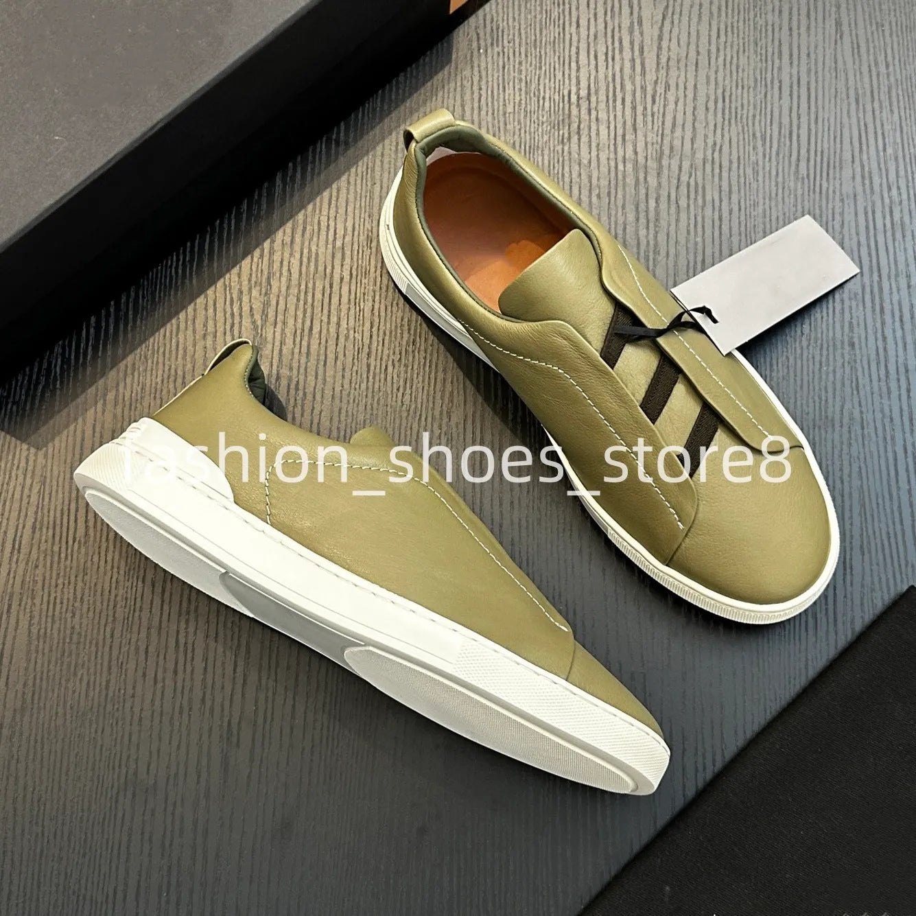 Men's Slip-on Cross Elastic Band Flat Lightweight Comfortable Men's Board Shoes