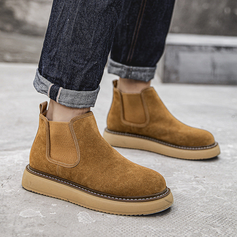 Men's Martin Genuine Suede Retro Platform Boots