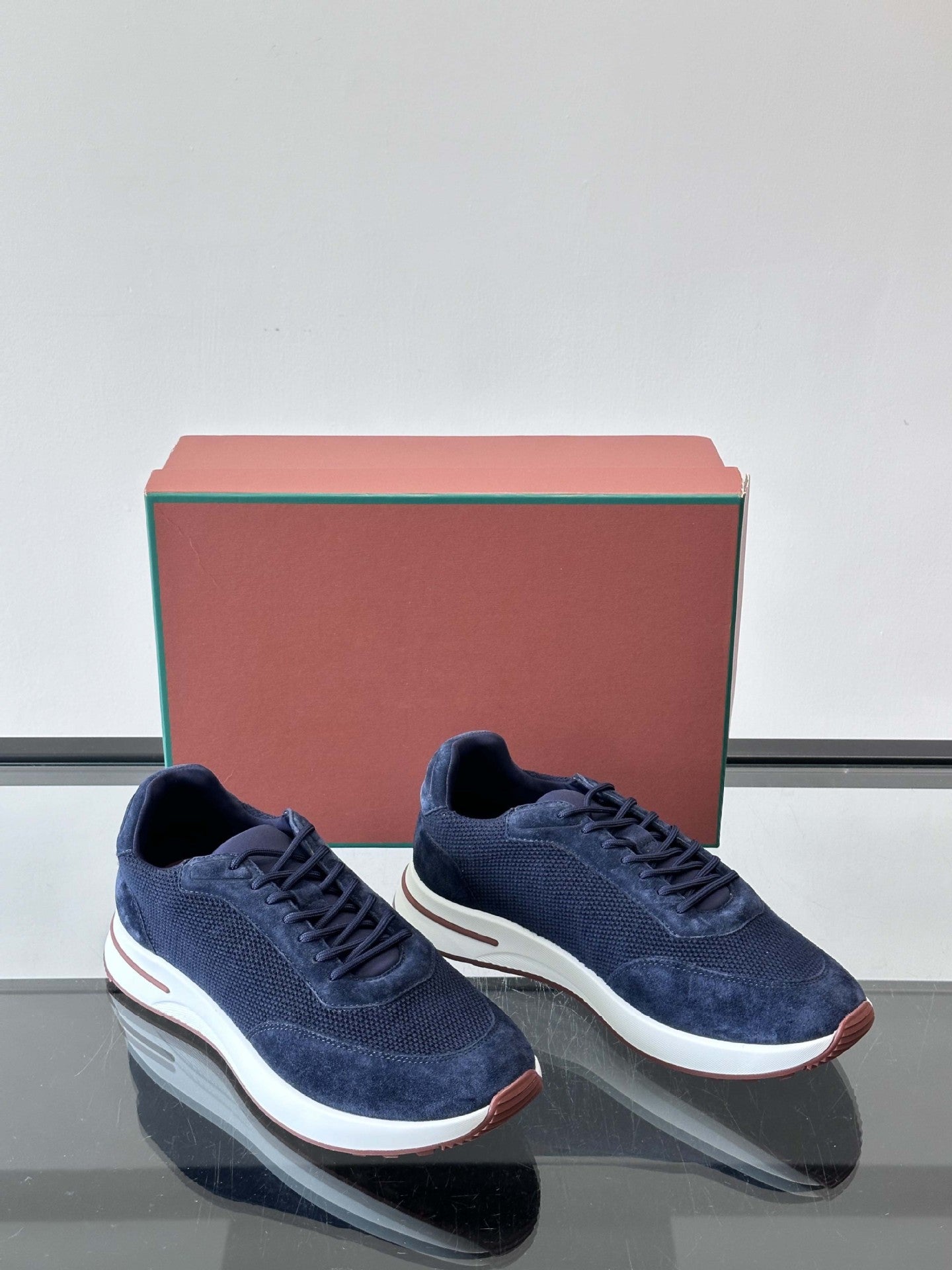 Men's Trendy Dad Cowhide Cloth Cover Sneakers
