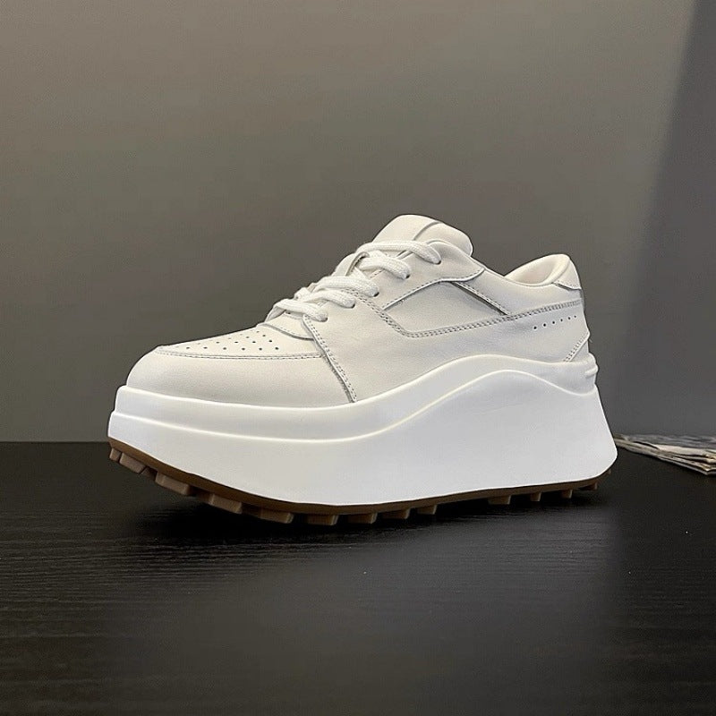 White Height Increasing Platform Muffin Small Fashion Casual Shoes