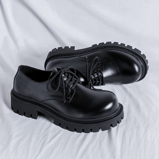 Spring Green Platform British Square Toe Casual Shoes