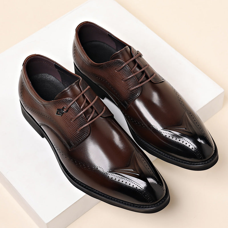 Men's Business Formal Wear Genuine Wedding Commuter British Leather Shoes