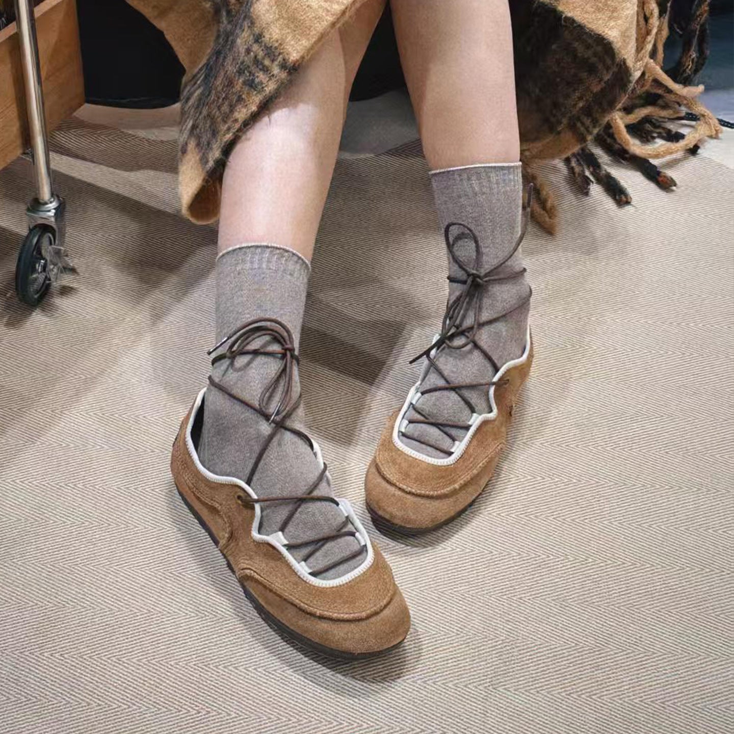 Cowhide Version Retro Round Toe Ballet Style Mary Jane Versatile Women's Fashion Shoes