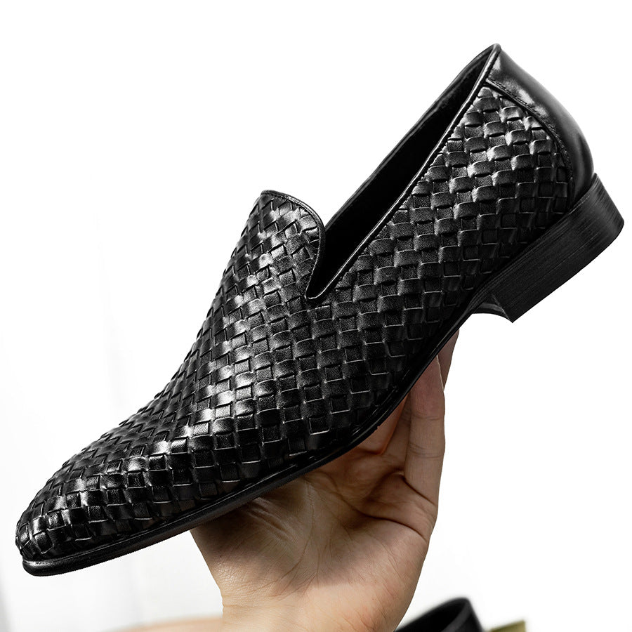 Cool Fashion Cowhide Woven Oversized Lot Loafers/doug Shoes