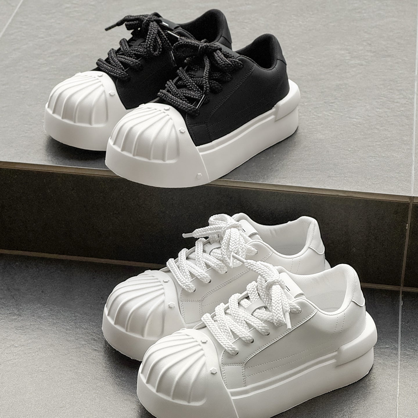Men's Trendy Shell Toe Thick Sole Increased Leisure Sports Men's Board Shoes