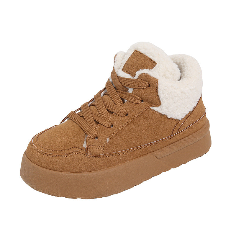 Fleece-lined Female Winter Korean Warm Cotton Casual Shoes