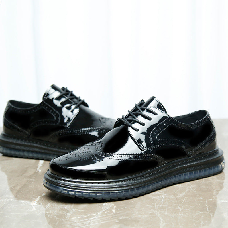Men's Classic Glamorous Carved Patent British Casual Shoes