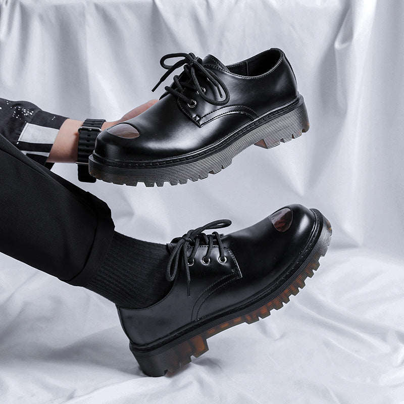 Men's Niche Design Derby Platform Personality Martin Leather Shoes