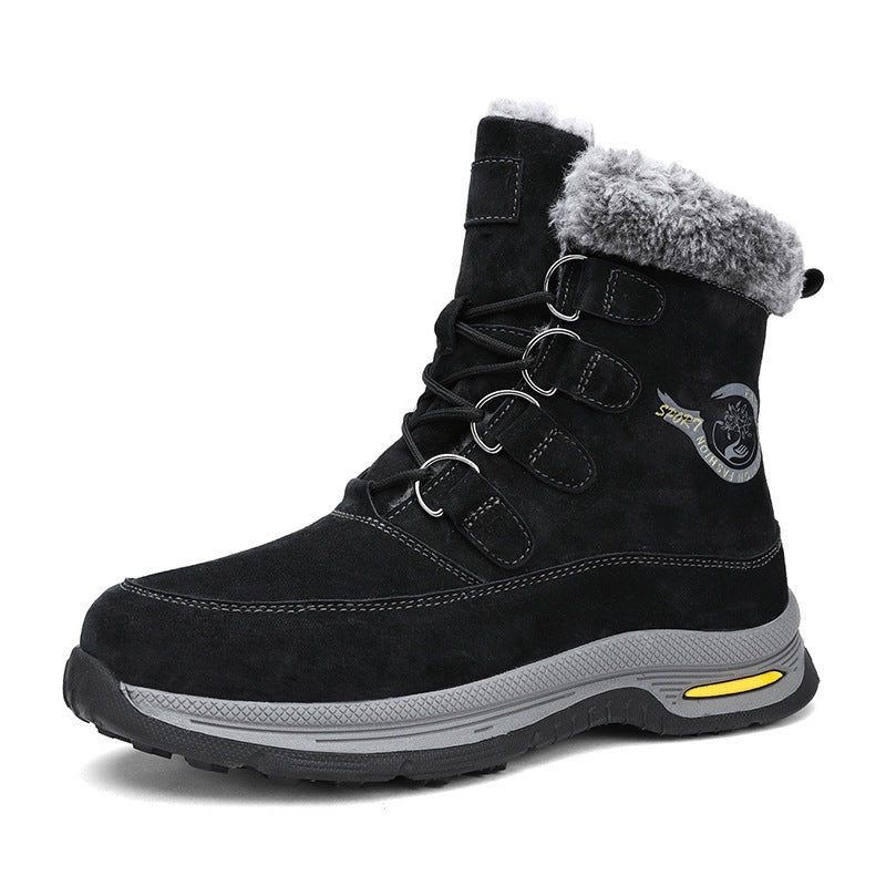 Men's Winter Fleece-lined Warm Slugged Bottom Outdoor Snow Boots