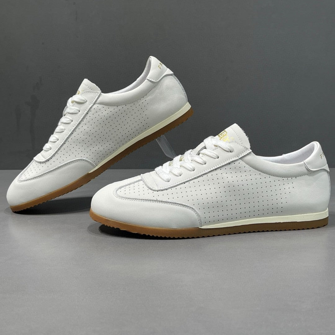 Men's Top Layer Cowhide Easy Wear Summer Flat Breathable Trendy Sneakers