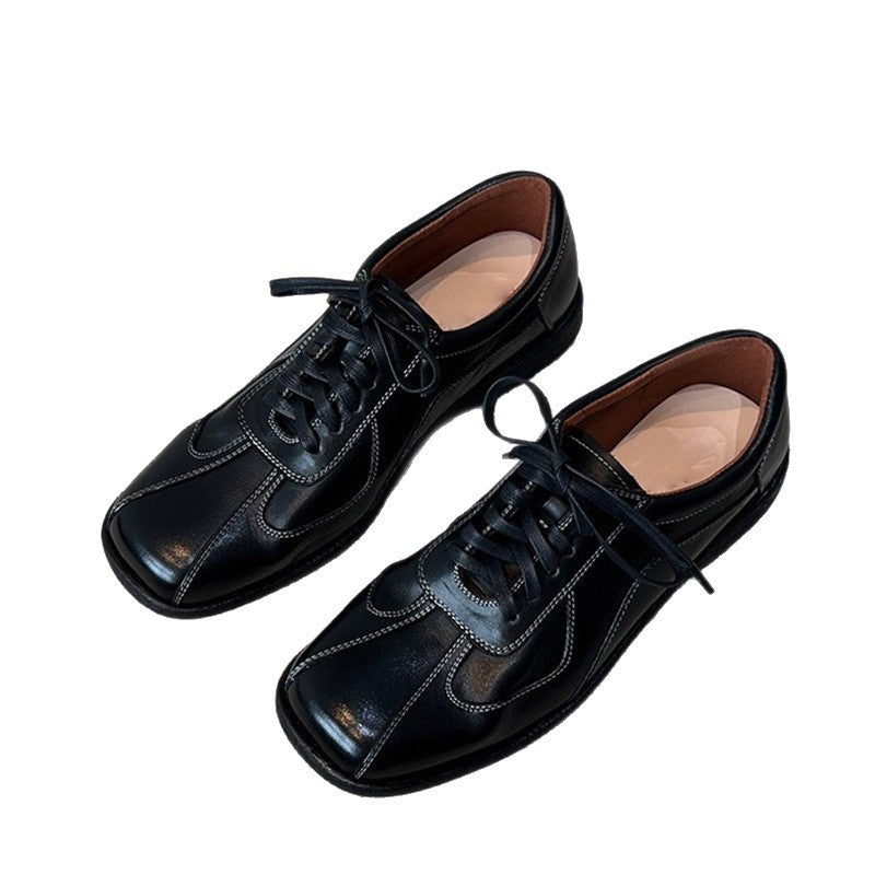 Women's Version Artistic Retro Square Toe Laces Small Ballet Women's Casual Shoes