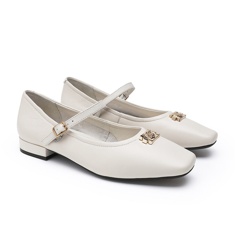 Women's Desai Sheepskin Spring Flat French Mary Casual Shoes