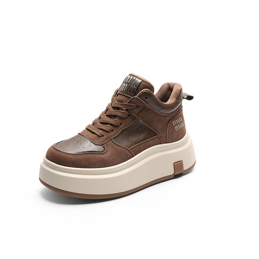 Women's Fleece-lined White Increased Mcqueen Platform Women's Casual Shoes