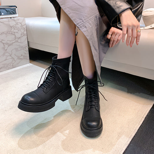 Women's Small Joker Martin Brown Chelsea Booties Retro British Boots