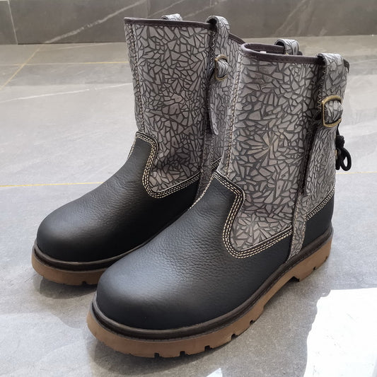 Women's & Men's Offer Cowhide Worker Mongolian Riding Breathable Boots