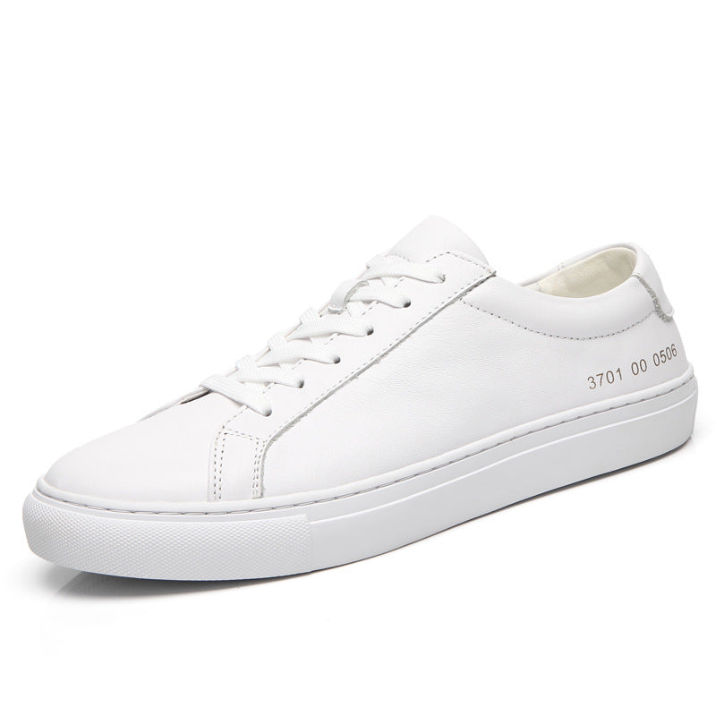 Men's Daily White Cowhide Korean Style Simple Fashion Sneakers
