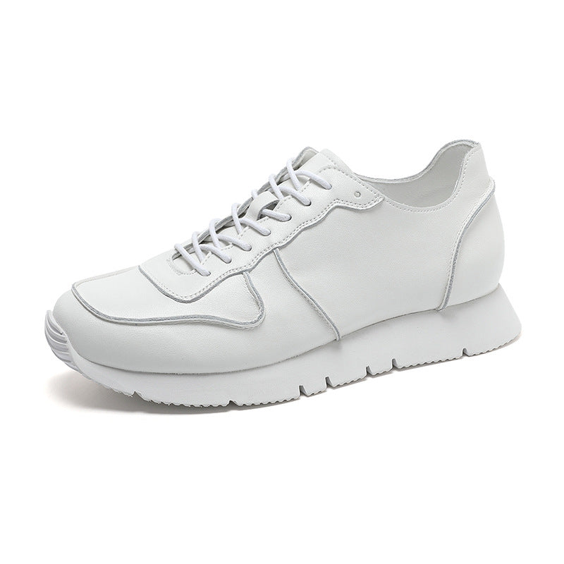 Men's Uncle White Fashionable Running Board Retro Leather Shoes