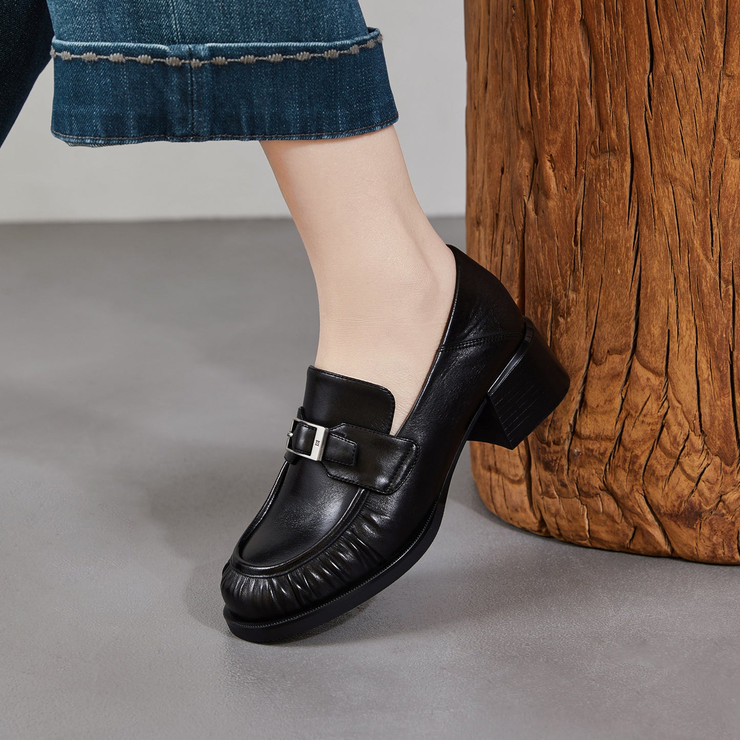 Women's Folds Small Spring Basic Comfortable Sheepskin Women's Fashion Shoes