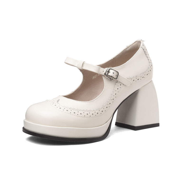 Women's Temperament Wild High Mary Jane Round Toe Heels