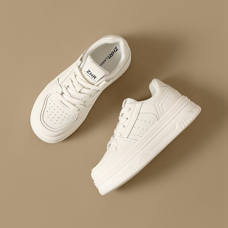 Thick Sole Increased White Mesh Hole Breathable Sports Light Luxury Women's Casual Shoes