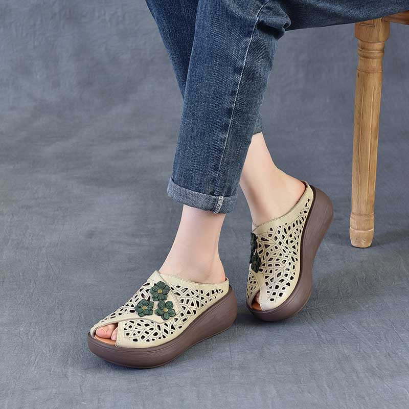 Women's Style Platform Wedge Peep Toe Outdoor Slippers