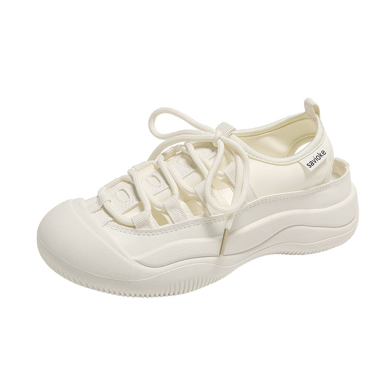 Women's Hollowed White Summer Korean Style Versatile Casual Shoes