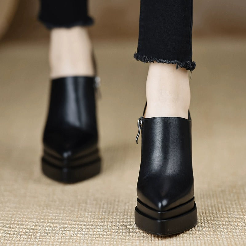 Fashion High-cut Side Zipper For Shorties Elegant Comfortable Women's Casual Shoes