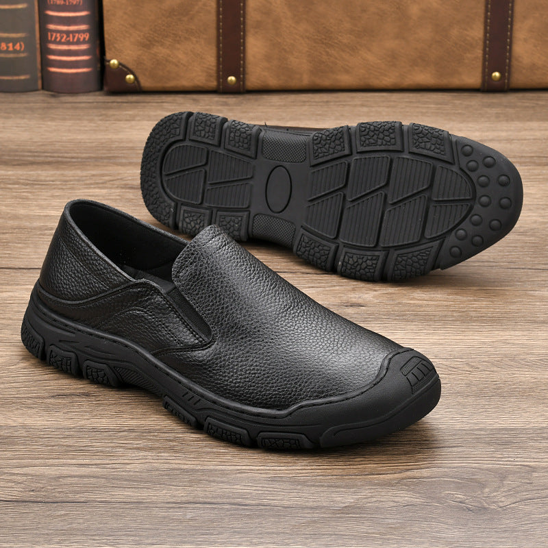 Men's Business Breathable Dad Soft Bottom Light Waterproof Men's Casual Leather Shoes