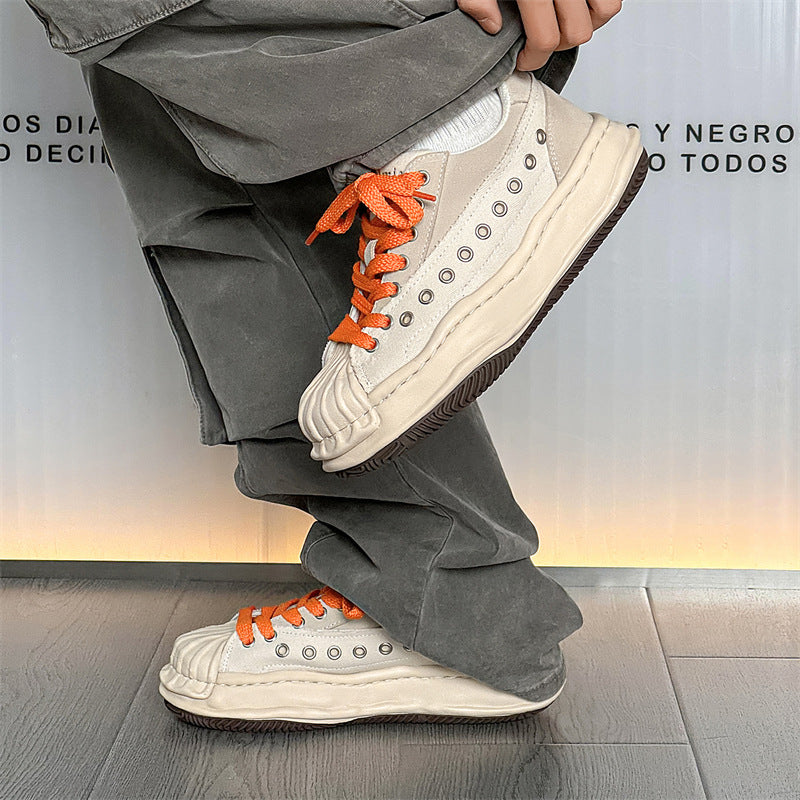 Women's & Men's Shell Toe Dissoed Couple Korean Style Platform Hight Sneakers