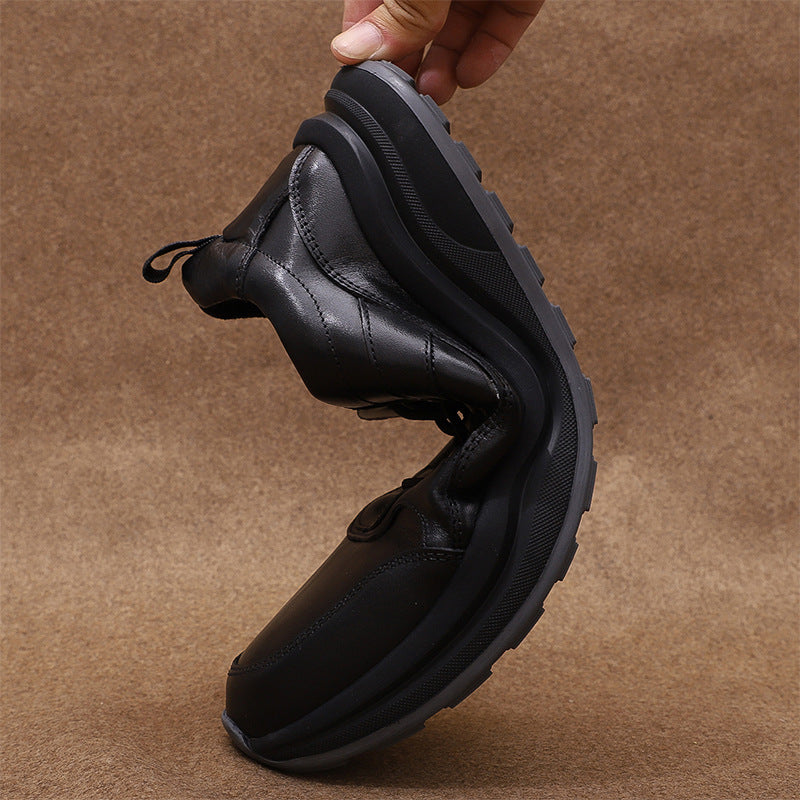Men's First Layer Cowhide Fashionable Real Sneakers