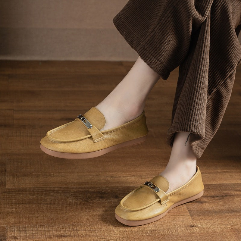 Women's One Pedal French Lock Small Sewing Very Loafers