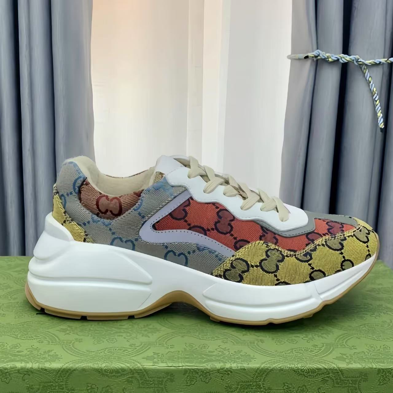 Women's Color Matching Printed Thick Bottom Not Women's Sports Shoes