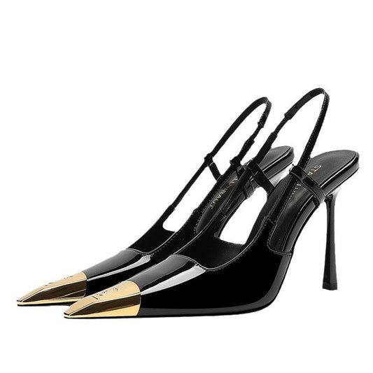 Women's Source Gold Toe Letter Early Spring Slingback Sandals