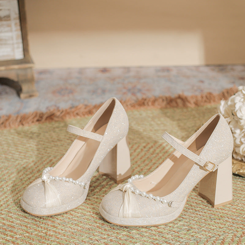 Women's With Skirt Chunky Pumps Long-term Wear Not Tired Feet Cute Women's Fashion Shoes