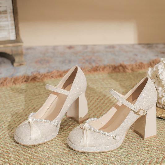 Women's With Skirt Chunky Pumps Long-term Wear Not Tired Feet Cute Women's Fashion Shoes