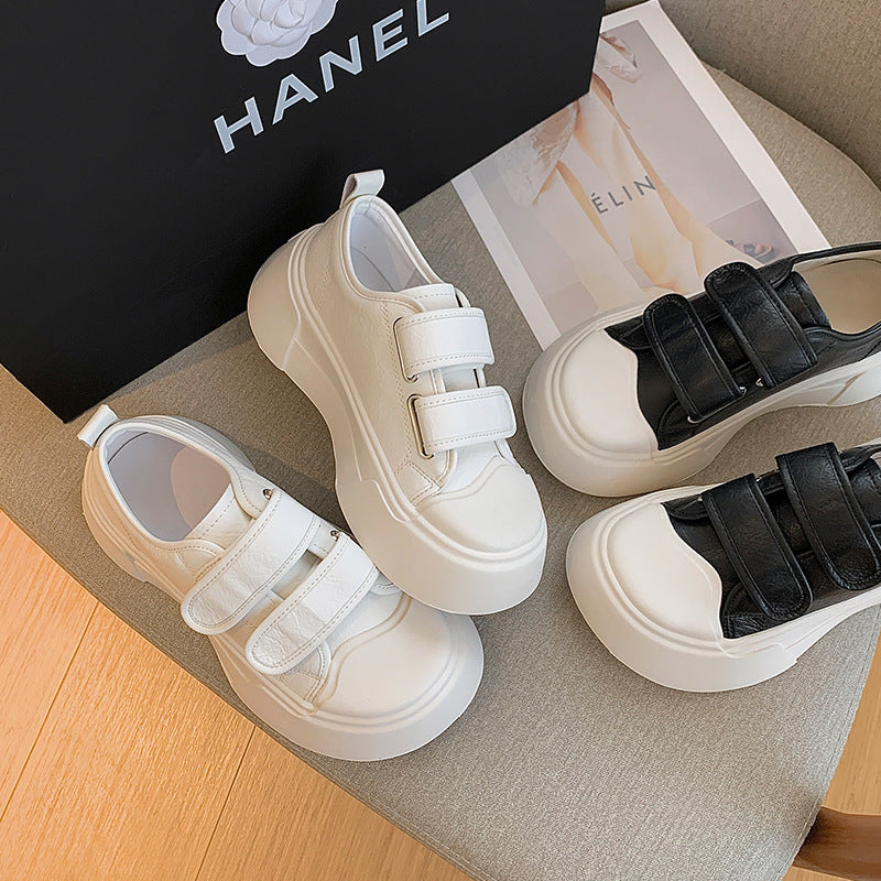 Women's White Spring Velcro Platform Bread Fashion Women's Casual Shoes