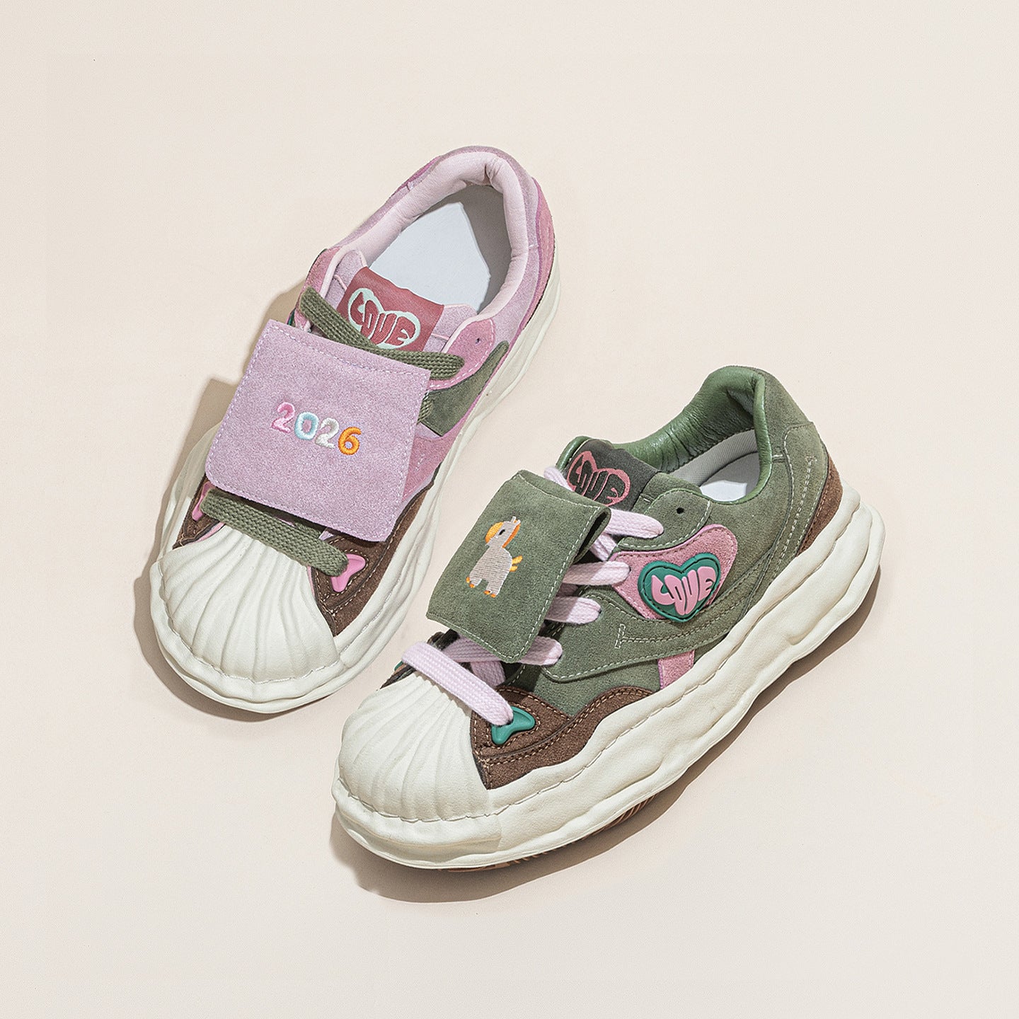 With Mandarin Ducks Spring Genuine Design Retro Easy Matching Sports Women's Casual Shoes