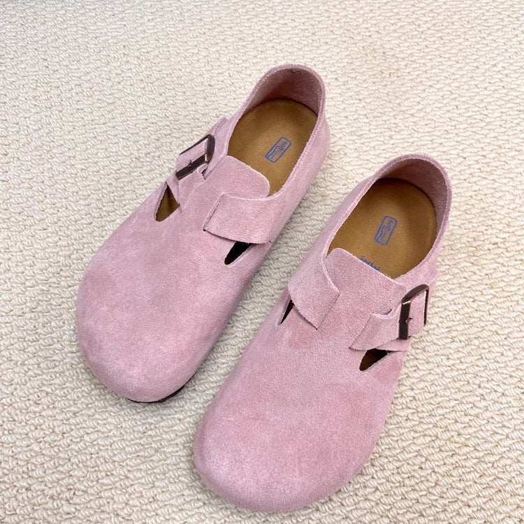 All-inclusive Lovers Genuine Cow Suede Cork Slip-on Lofter Casual Shoes