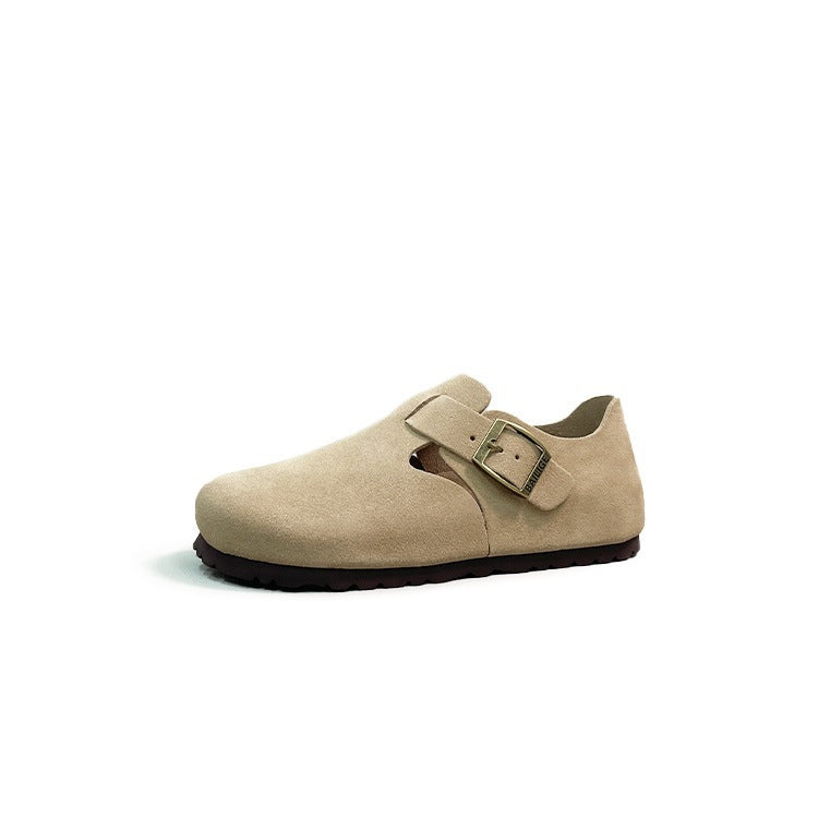 All-inclusive Lovers Genuine Cow Suede Cork Slip-on Lofter Casual Shoes