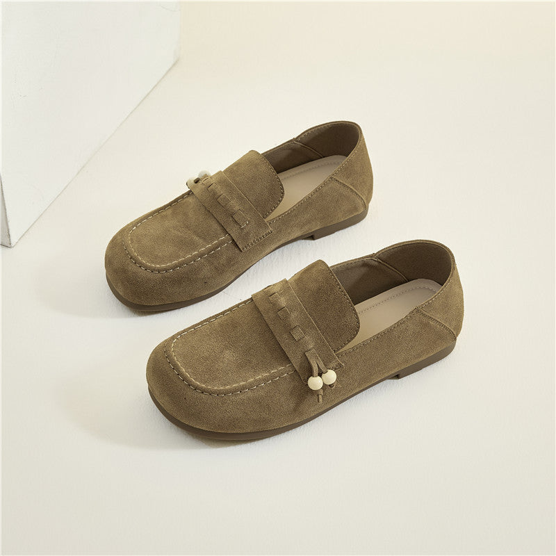 Women's Large Size Retro Slip-on Flat Soft Loafers