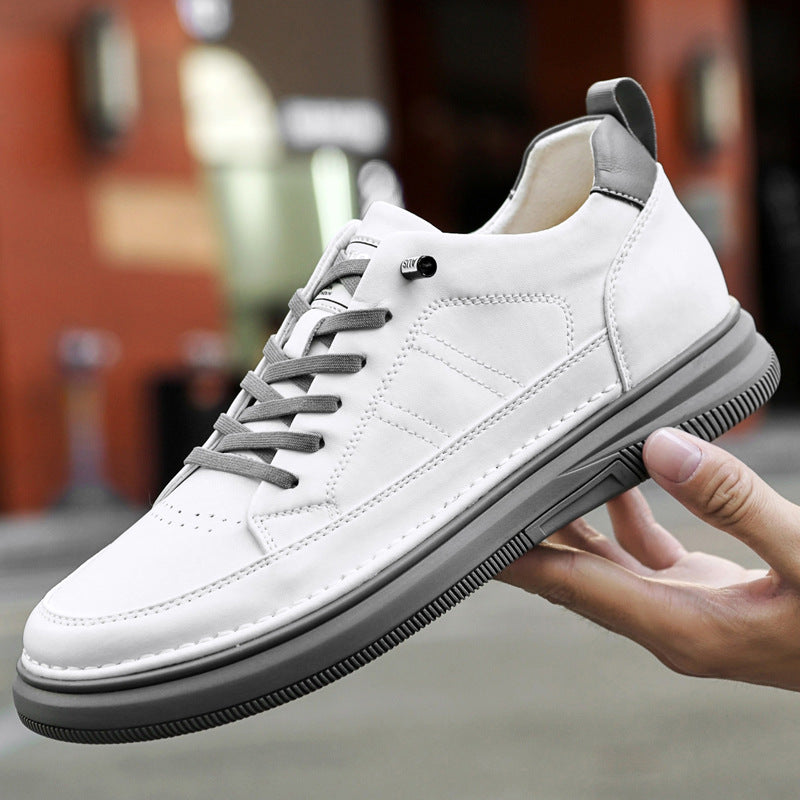 Men's Height Increasing Platform Sports Spring Cowhide Men's Board Shoes